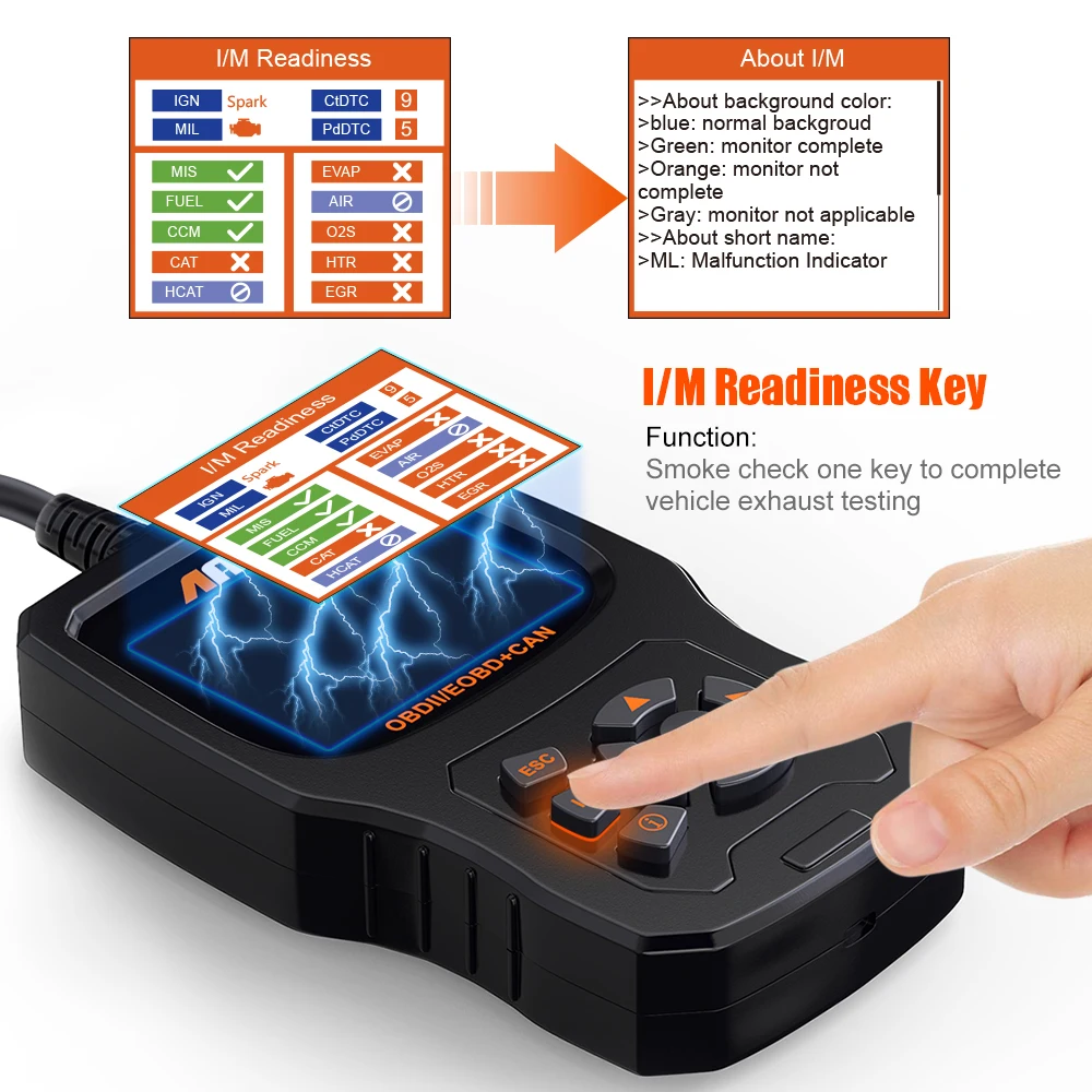 Ancel EU510 OBD2 Scanner Diagnostic Car Engine Code Reader ODB2 OBD Diagnostic Scanner Muiti language  Diagnostic Tool-in Code Readers 