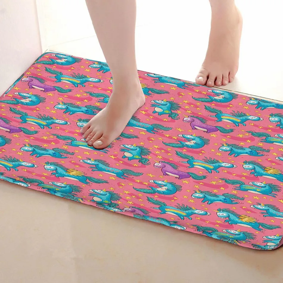 Единорог Стиль Ванная комната Коврики, забавные Нескользящие Для ванной Коврики, Занавески для душа Интимные аксессуары, Коврики Чинг вашей душе Шторы