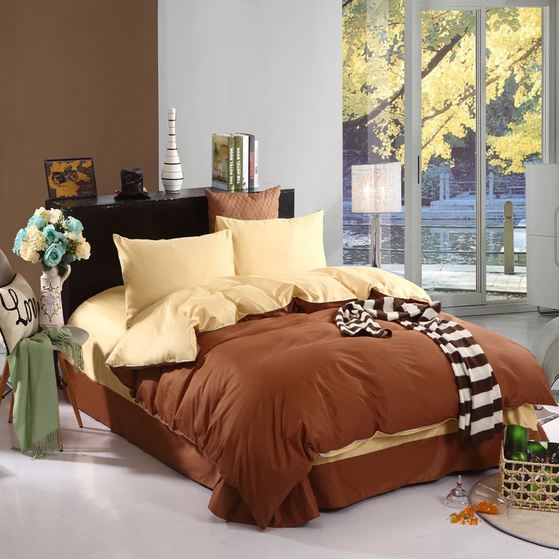 Bedding Set Cheap Satin Sheets Bed Satin Lingerie Solid Camel Duvet