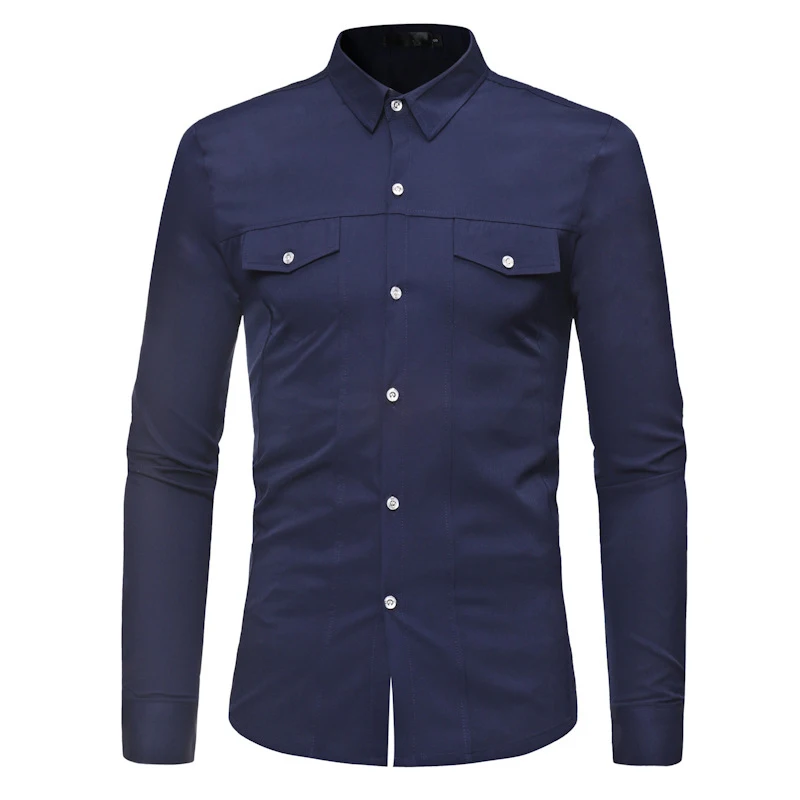 LetsKeep новые черные рубашки мужские Длинные рукава Мужская социальной рубашка с карманами весенние дизайнерские рубашки US размеры s-xl, MA483