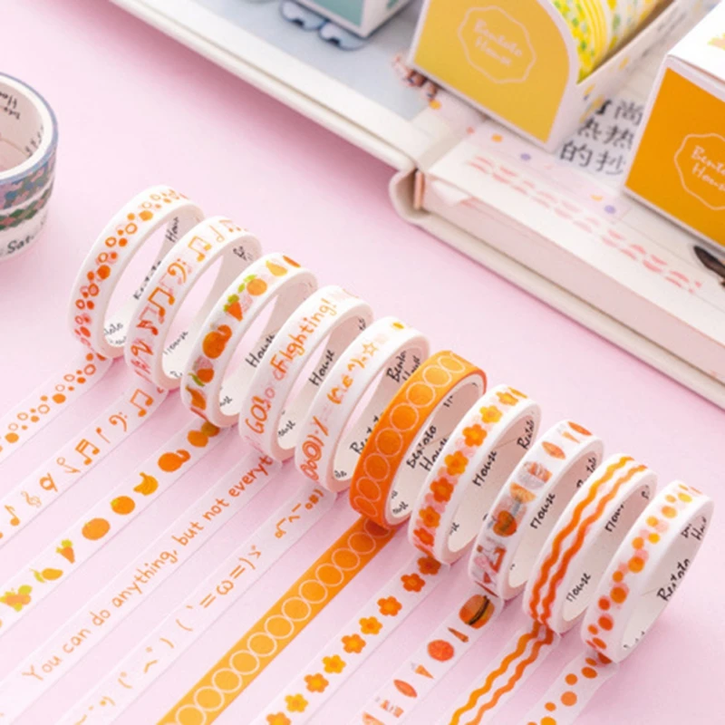 

10 Rolls Washi Paper Decorative Tape for Arts DIY Crafts Gift Wrapping Scrapbooking Planners Desk Box Party Decor Drop Ship