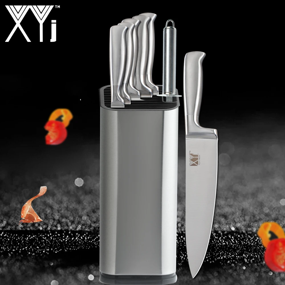 

XYj Stainless Steel Kitchen Knives Holder Sharpener Rod Bar Paring Utility Santoku Chef Slicing Bread Kitchen Knife Accessories