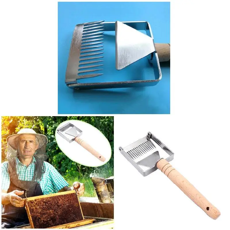 

Stainless Steel Bee Hive Uncapping Honey Fork Scraper Shovel Beekeeping Tool J2Y
