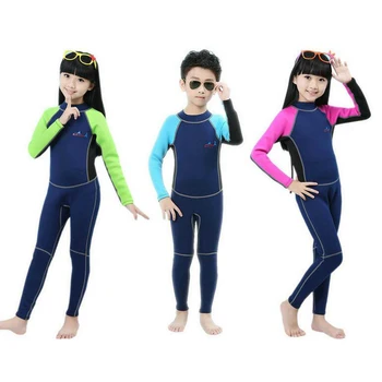 

2MM Children Neoprene Swim Wetsuit Block Uv Surf Bathing Conjoined Diving Suit Sea Diving Floating Snorkeling Clothes Swimsuit