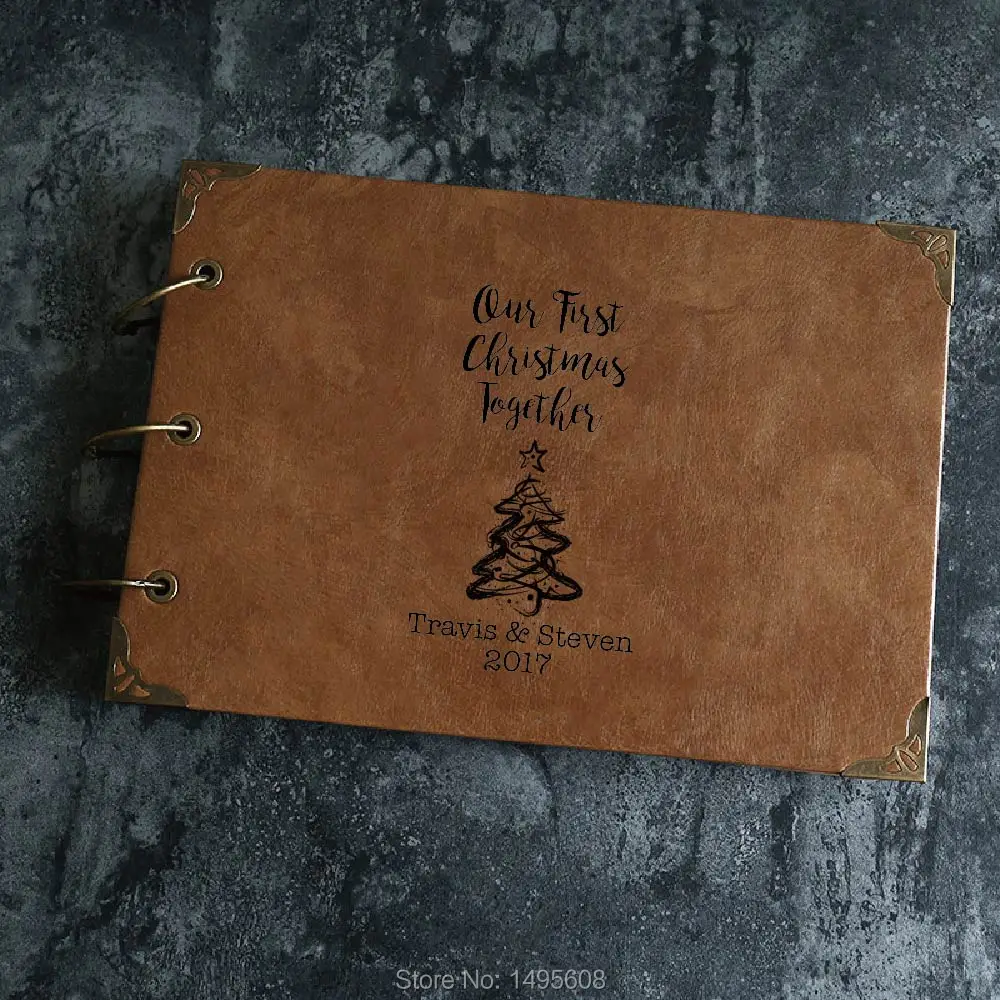 A4 Customize Our First Christmas Together Engraved PU