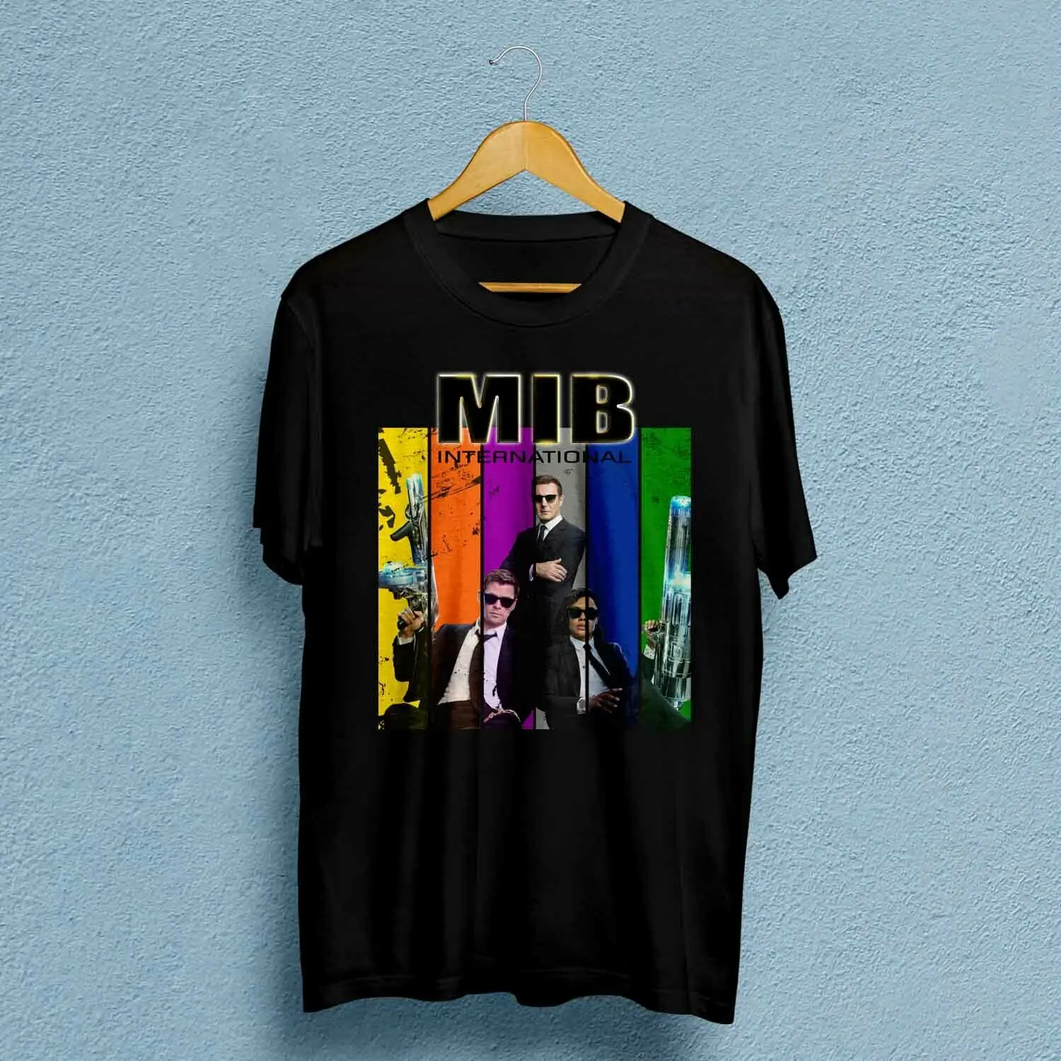 Новинка 2019 винтажная Мужская футболка MIB с изображением международного фильма
