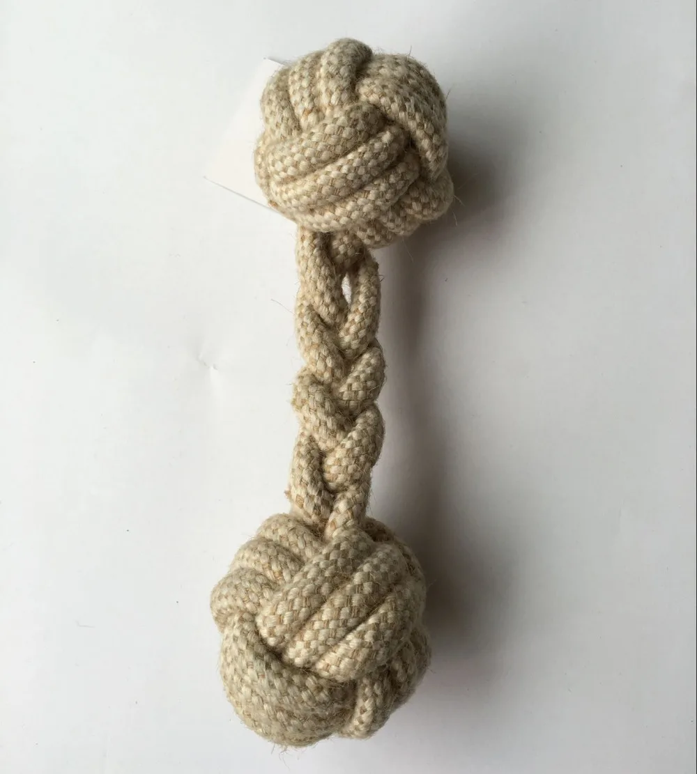 200ps/Lot Dog Hemp rope toys pet hemp rope ball Toy Puppy Chew Knot