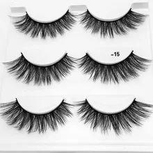 HBZGTLAD 3 пары смешанных норковых волос накладные ресницы толстые крестообразные длинные ресницы, многослойные пушистые инструменты для макияжа