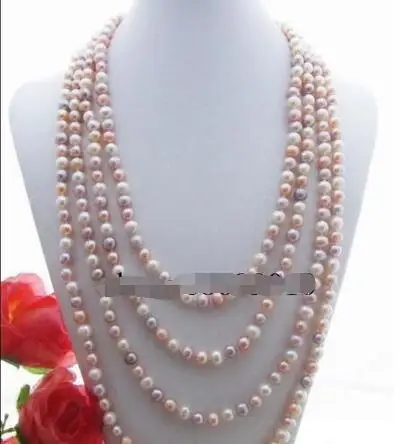 

Free Shipping >>100" AAA 8-9 MM SOUTH SEA NATURAL multicolor PEARL NECKLACE 14K gold CLASP
