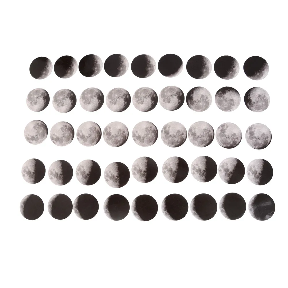 

1 Box(45Pcs) Mini Moon style paper scrapbook notebook album decoration and sealing stickers