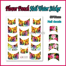 22 Простыни Детские/lot 11 видов стилей французский композиций цветов ногтей Стикеры красочные Дизайн ногтей воды Перевод надписи Стикеры украшения b111-121