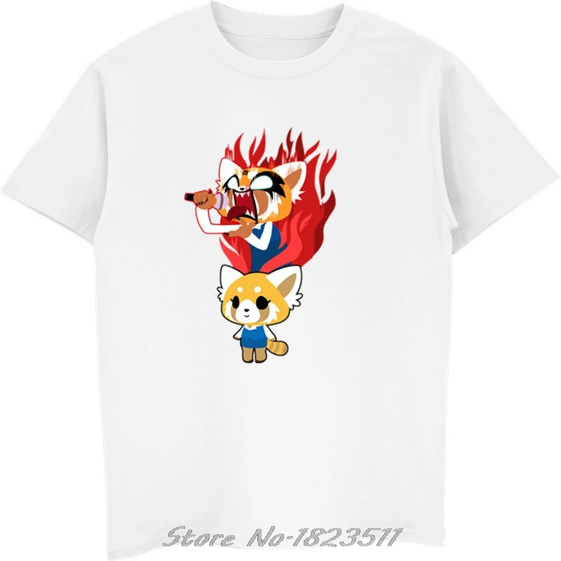 Летняя новая забавная футболка Aggretsuko Мужская модная с рисунком Красной панды