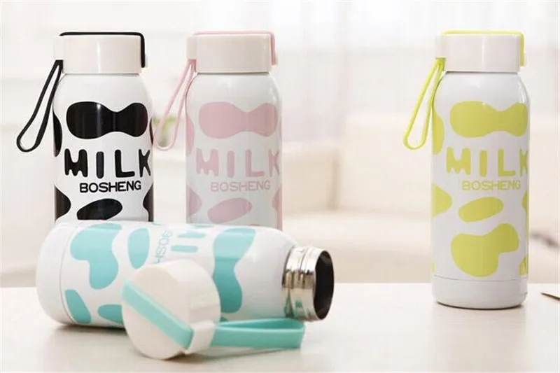 260/300ML Cute Milk Stainless Steel Mini Thermo Flask Bottle Thermos