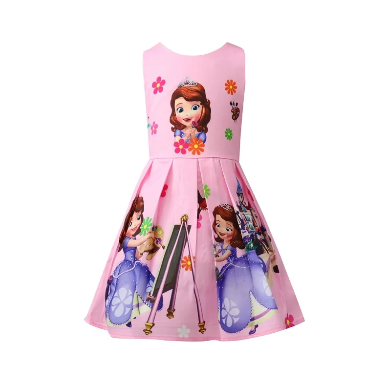 

Baby girls summer dress 2018 new cartoon children's dress sofia princess dress for wedding birthday party baby girl clothes