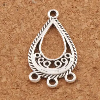 

Open Filigree Flower Teardrop 3-Strand Spacer End Connector 15x27x1.5mm 200PCS zinc alloy Fit Tassel Earrings Jewelry L1248