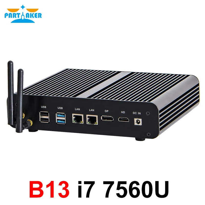  Partícipe B13 sin ventilador de escritorio computadora Mini PC I5 7200U i7 7500U Windows 10 Max 16G