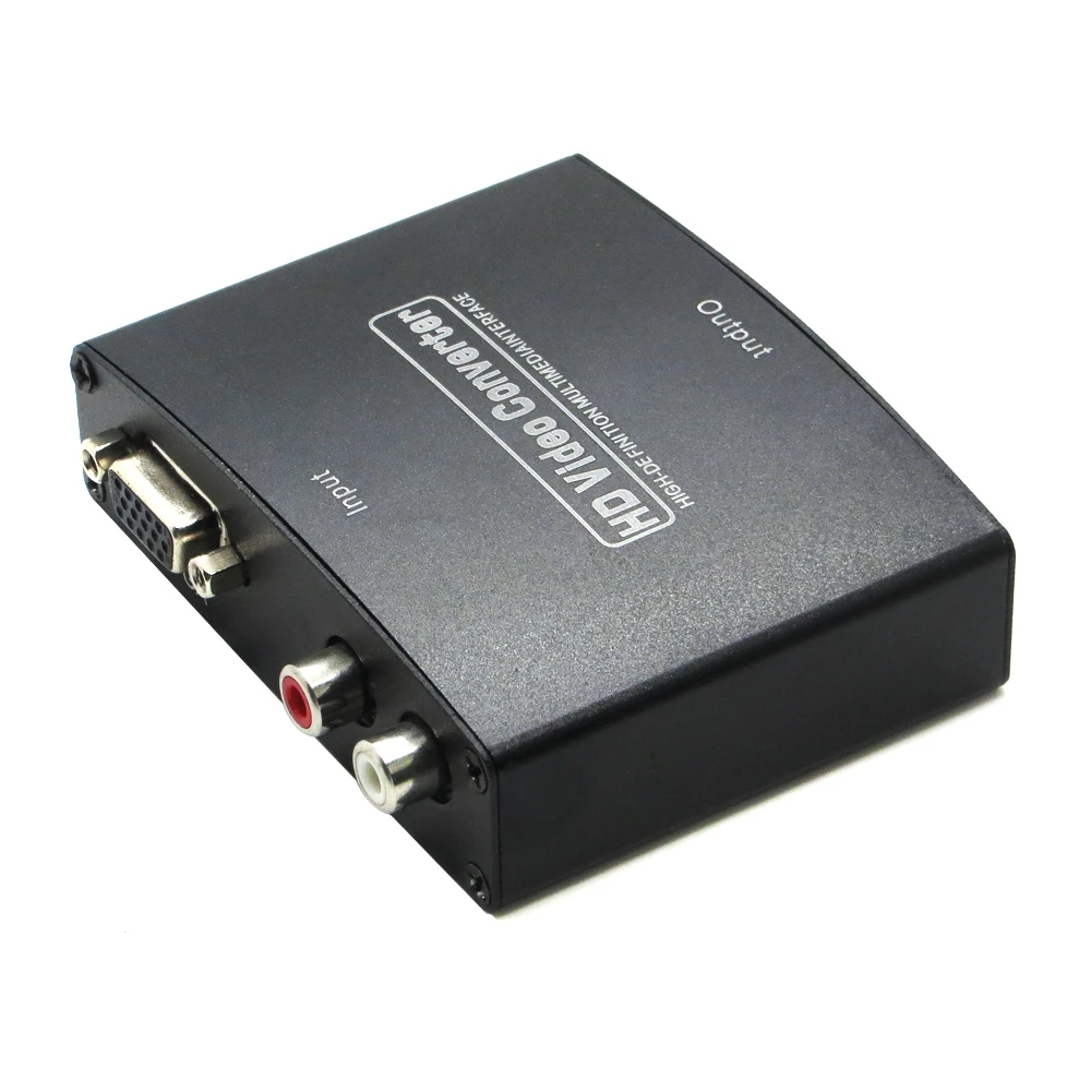 

Black 1080P VGA to HDMI HD VGA R/L Audio and Video Converter to HDMI