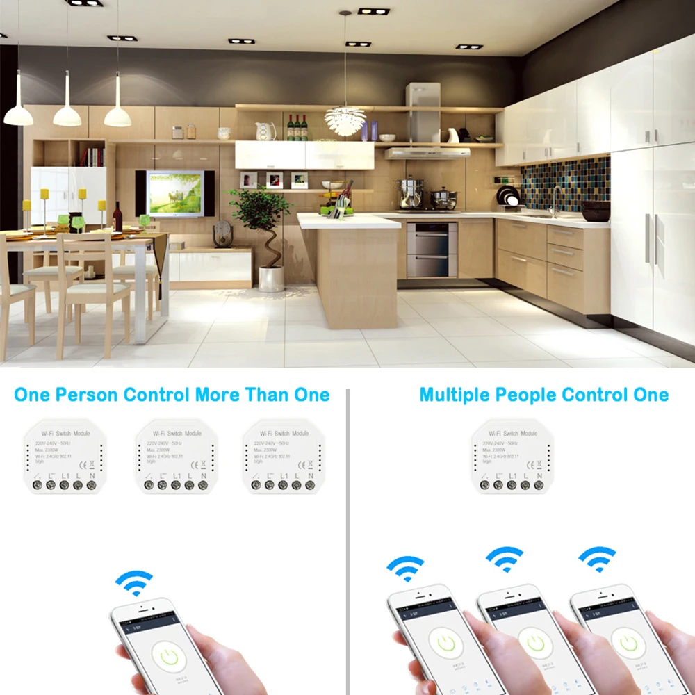 Wifi умный светильник-переключатель Diy выключатель Модуль Автоматизации Smart Life/приложение Tuya дистанционное управление, работает с Alexa Google Home 1/2 способ