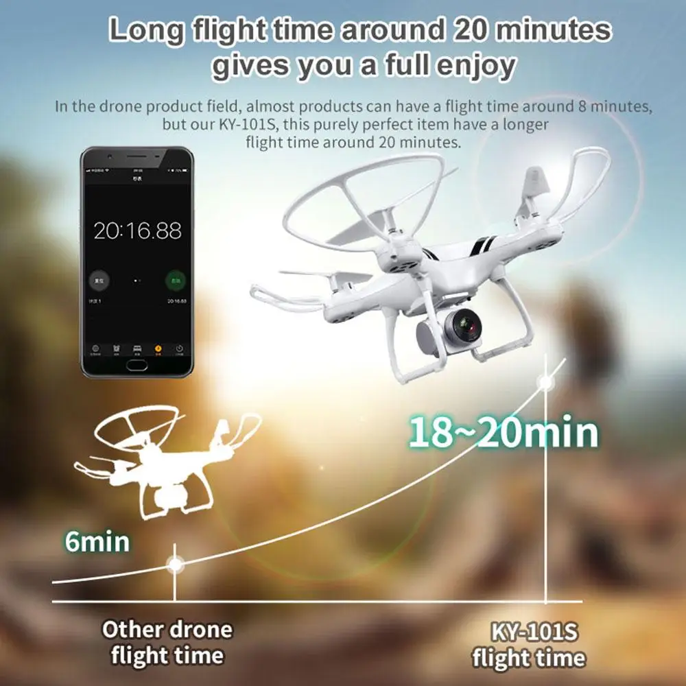 Premium Quadcopter Aircraft Drone UAV Speed Adjustable One Key Landing LED Lighting 2.0MP 2.4GHz 4 Channel