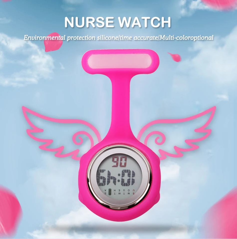 ALK VISION цифровой силикон медсестра часы доктор медсестра подарок кармашек для часов Часы брошь нагрудные часы бренд Дата Неделя часы
