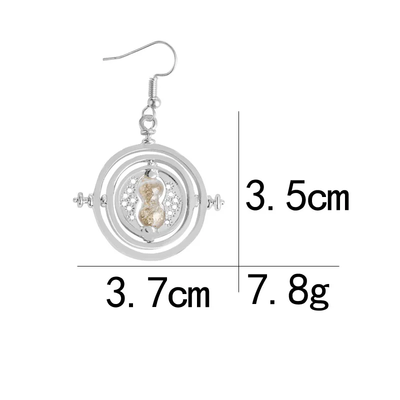 Sonykifa Hot Sale 1 Pair Harri Pot Deathly Hallows Time Converter Hourglass Drop Earring For Women Kids Jewelry Party Jewelry