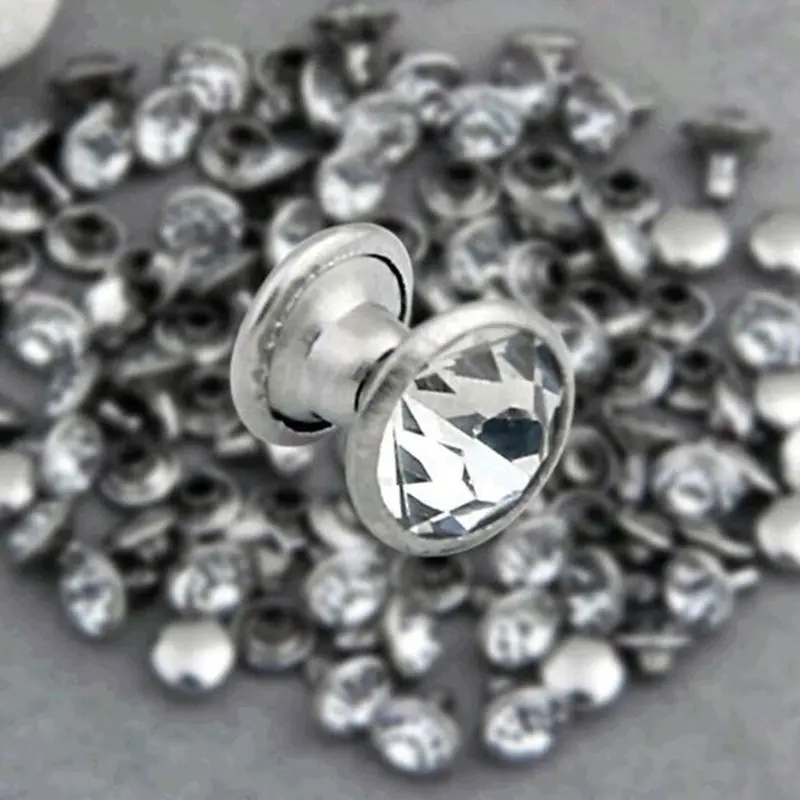 8mm CZ krystaly drahokamu nýty Rapid Silver Nailhead skvrny cvočky DIY 200 sad na lot šperky nálezy