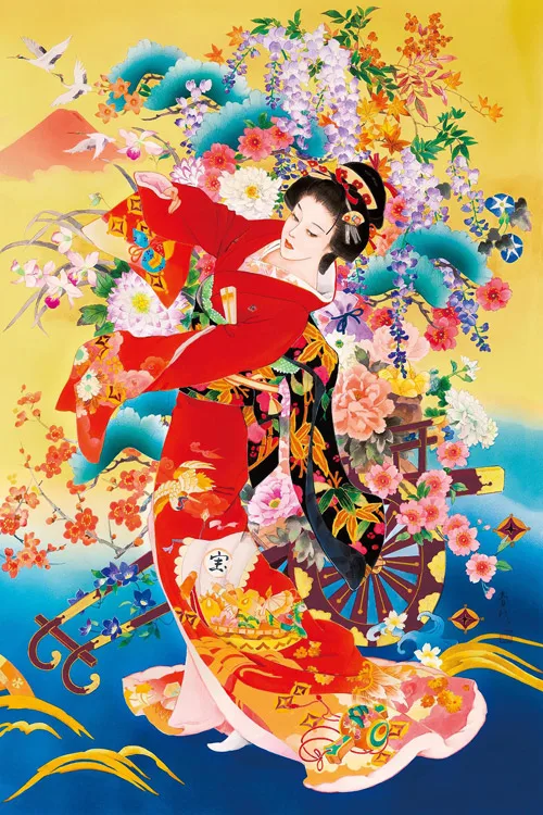 Японское кимоно для леди, классическое искусство, рукоделие, 14CT, холст без принта, ручная вышивка, DMC, наборы для вышивки крестиком, сделай сам, домашний декор