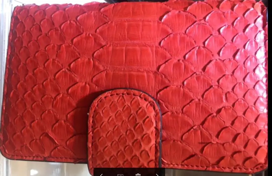 

Women's Purse Genuine Snake Skin Short Women Wallet Famous Designer Style Triple Clutch
