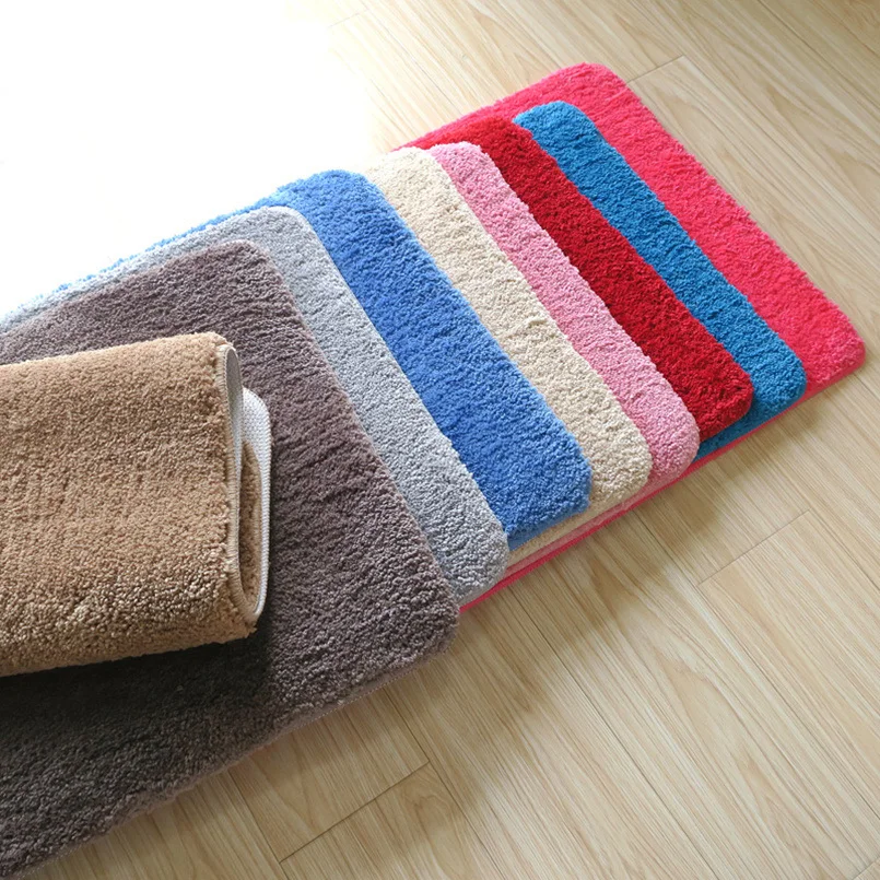 

Solid Bathroom Carpet Water Adsorption Bath Mat Solid Doormat Floor Carpe Badmat tapetes Toilet Door Mat Bath Mat Bathroom Rug