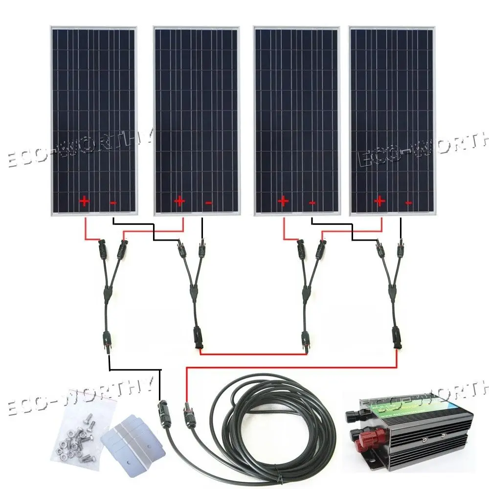 400Watt COMPLETE KIT  4*100Watts Photovoltaic Solar Panel for 24V System RV Boat Solar Generators