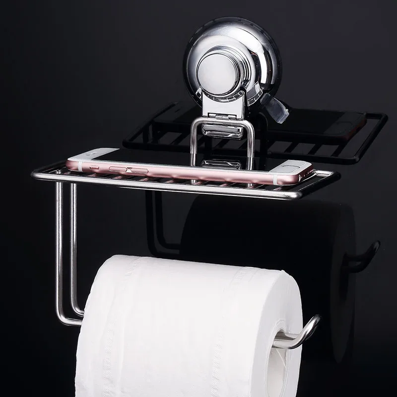 

304 Stainless Steel Roll Towel Tissue Paper Holder Innovate Storage Toilet Tissue Boxes Set Bathroom Accessories Wall Mount