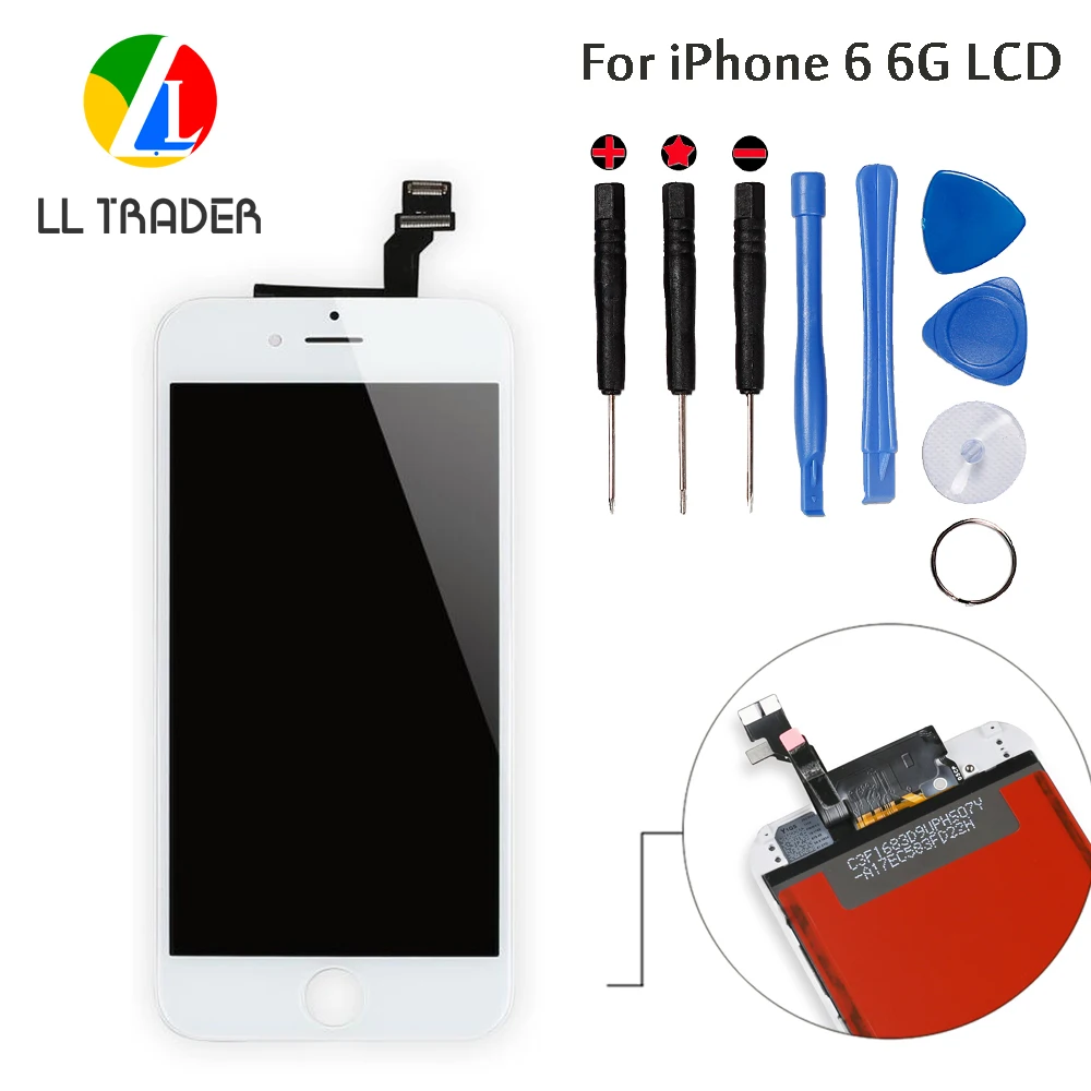 

LL TRADER 100% Tested For iPhone6 6G Display Digitizer Replacement Parts Touch Screen LCD 4.7 inch Assembly Black & White+Tools