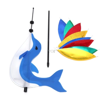 

Rainbow Wind Spinner Colorful Windmill Cute Cartoon Animal Dolphin Winnower Kids Toy Nov