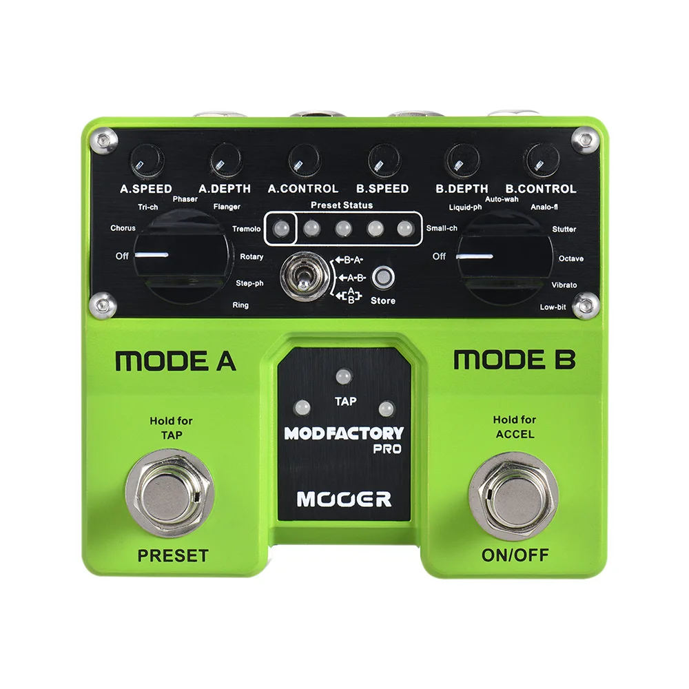 MOOER MODFACTORY Pro двойные модули модуляции гитары педаль эффектов 16 эффектов модуляции Tap функция темпа с двойными переключателями ног