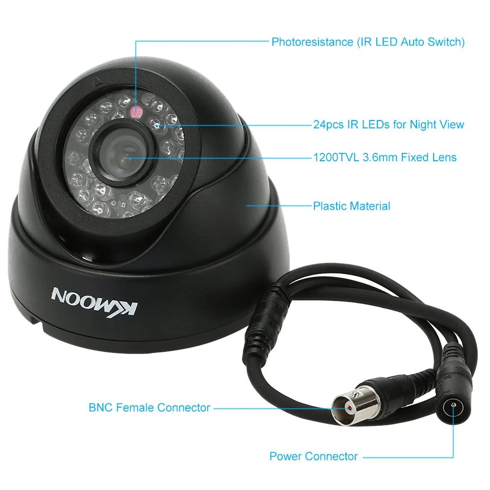 KKmoon HD 1200TVL Surveillance Camera Security Protection CCTV