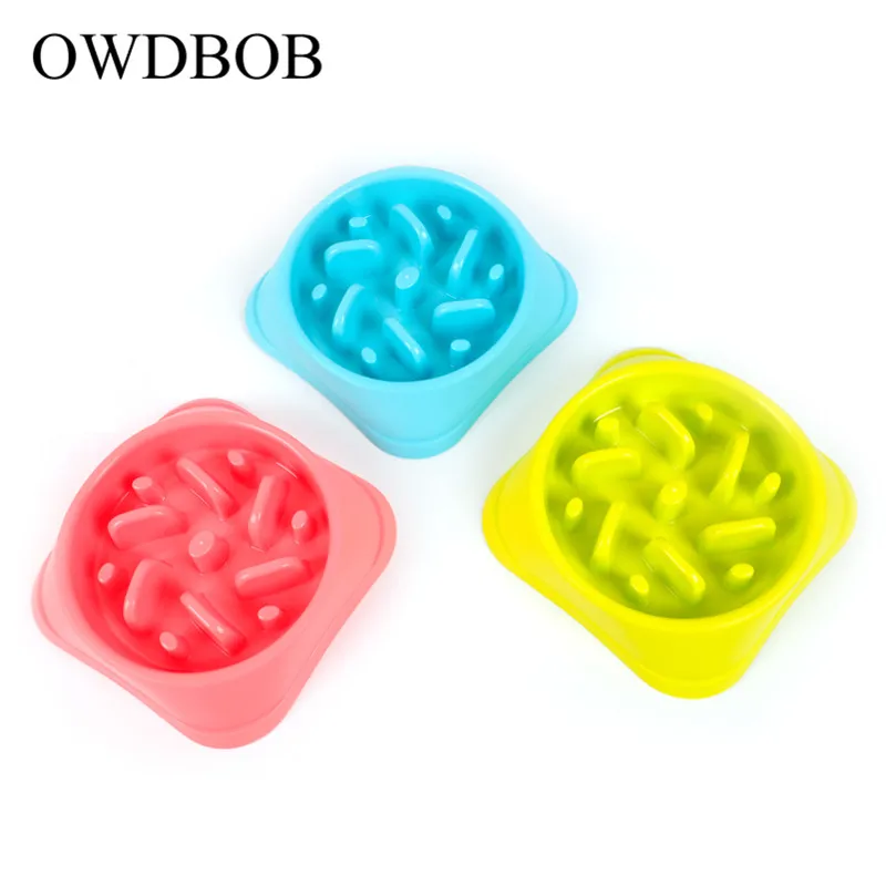 OWDBOB анти дроссель для кормления собаки миски еды щенок медленно едят питатель