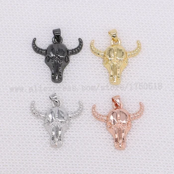 

Tiny Bull head pendants charm electroplated mix color metal jewelry pendants finding 1627