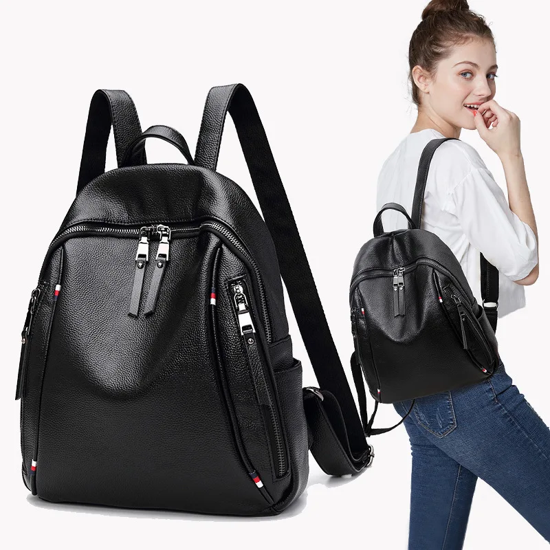 

Shoulder bag female 2019 new Korean wave Joker leather student bag leather soft leather