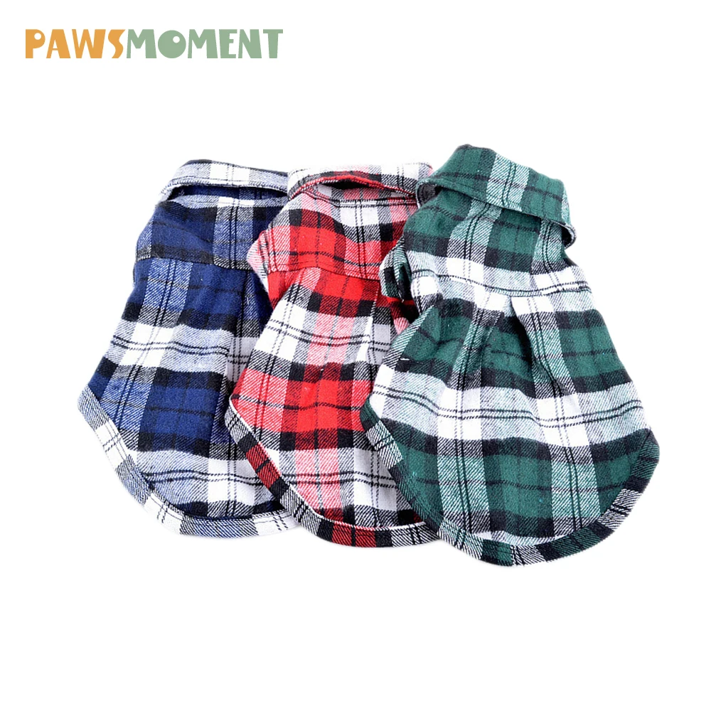 

Spring Summer Costume Scottish Pattern Dog Fashion Shirt Dog Clothes for Small Dogs British Style Puppy Coat Plaid Pet Clothes