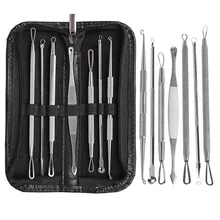 7 шт. Черноголовых Прыщ порока комедона акне Extractor Remover Набор инструментов Комплект ухода за кожей лица инструментов поставки#11
