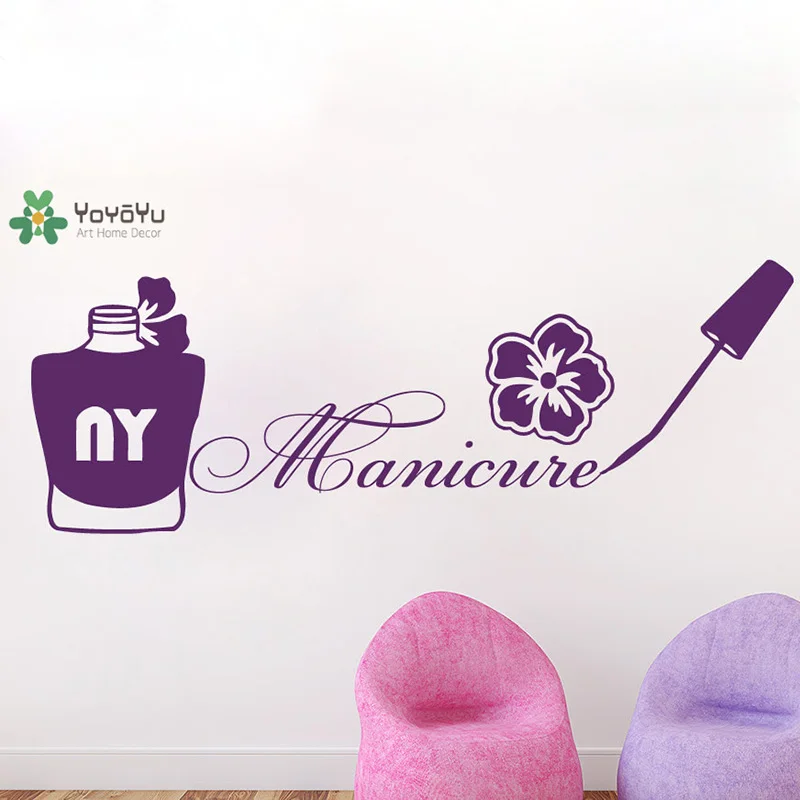 

YOYOYU Wall Decal Modern Nails Salon Wall Sticker Vinyl Polish Manicure Girl Beauty Salon Livingroom Home Decor JM2