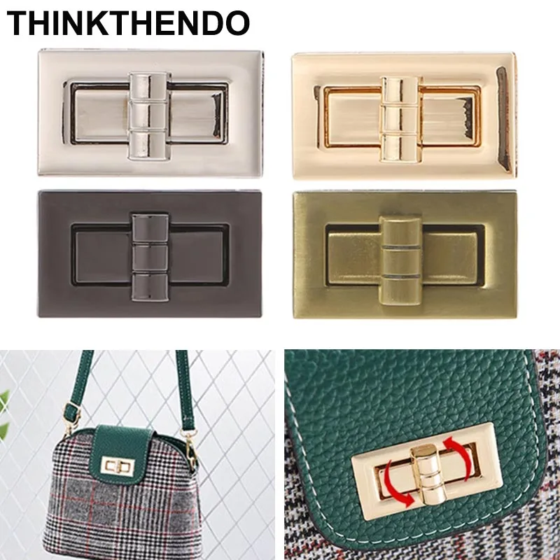 

New Metal Clasp Turn Lock Twist Lock for DIY Handbag Craft Bag Purse Hardware 4x2.2cm