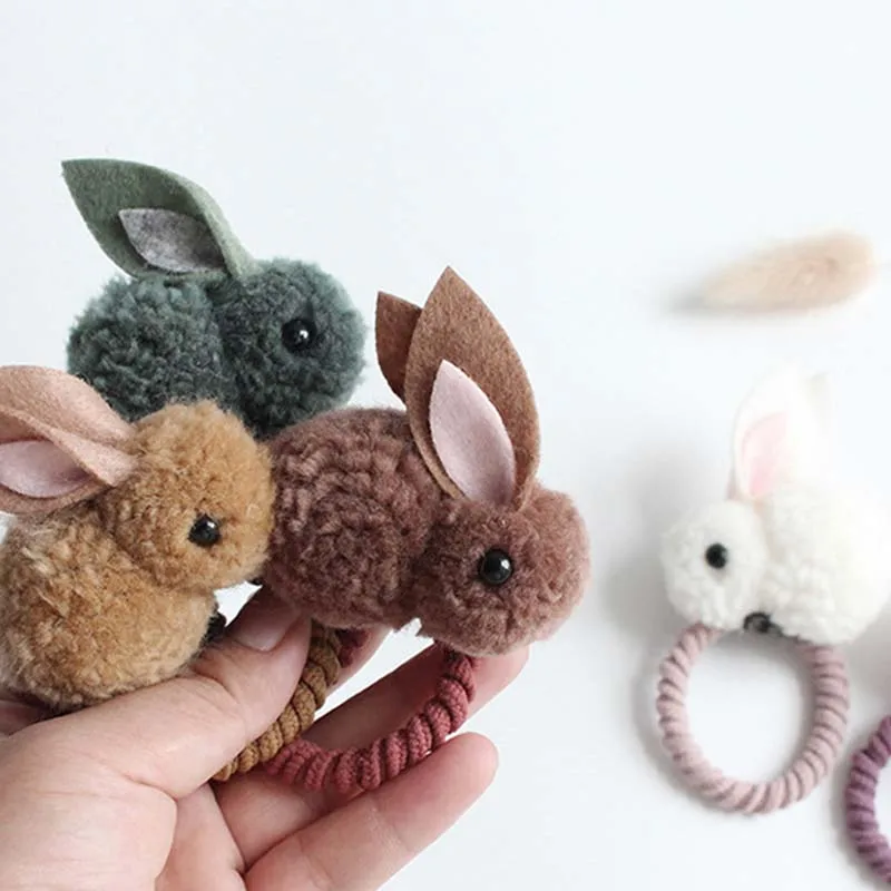 

Rabbit 3D Hair Accessories Children Rubber bands Scrunchy women Elastic Hair Bands Girls Headband decorations ties Gum for hair