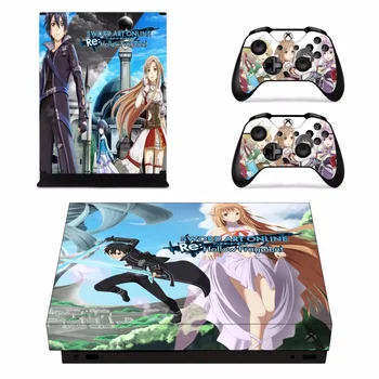 

Sword Art Online Skin Sticker Decal For Microsoft Xbox One X Console and 2 Controllers For Xbox One X Skins Stickers Vinyl
