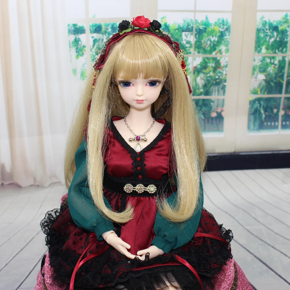 Кукла DBS 1/4 BJD № светлые длинные волосы для суставов тела с макияжем включая парик