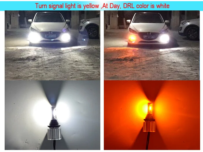 Tcart 1 компл. BAU15S PY21W Модернизированный Автомобильный светодиодный двухцветный указатель поворота дальнего света DRL ходовые огни Canbus для Honda Civic 1997-2007