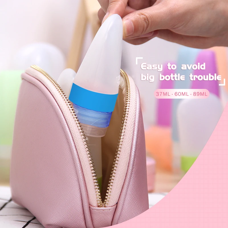 Portable Silicone Refillable Bottles Traveler Packing Lotion Points Shampoo Container Press Bottles Portable Cosmetics Bottles 4