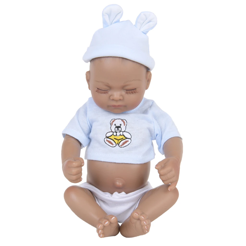 Handmade Reborn Kits - Real Touch Full Vinyl 11inch Reborn Infant Baby Doll Boy Mold - African American Newborn Baby Doll