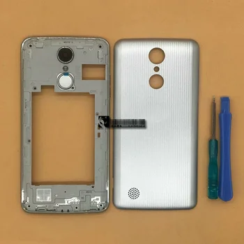 

For LG Aristo K8 2017 M210 MS210 Housing Chassis Frame Camera lens Glass Fingerprint + Back Rear Battery Cover + Adhesive + Kits