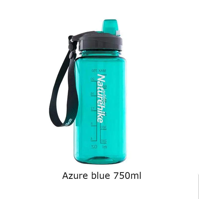 Naturehike Sport Bottle Lightweight Cycling Water Kettle Large Capacity Sports Bottle 750ml 1000ml Portable Water Bottle Running - Цвет: 750ml-Lake Blue